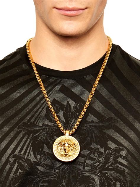 versace men's gold necklace with pendant|Versace jewelry for men.